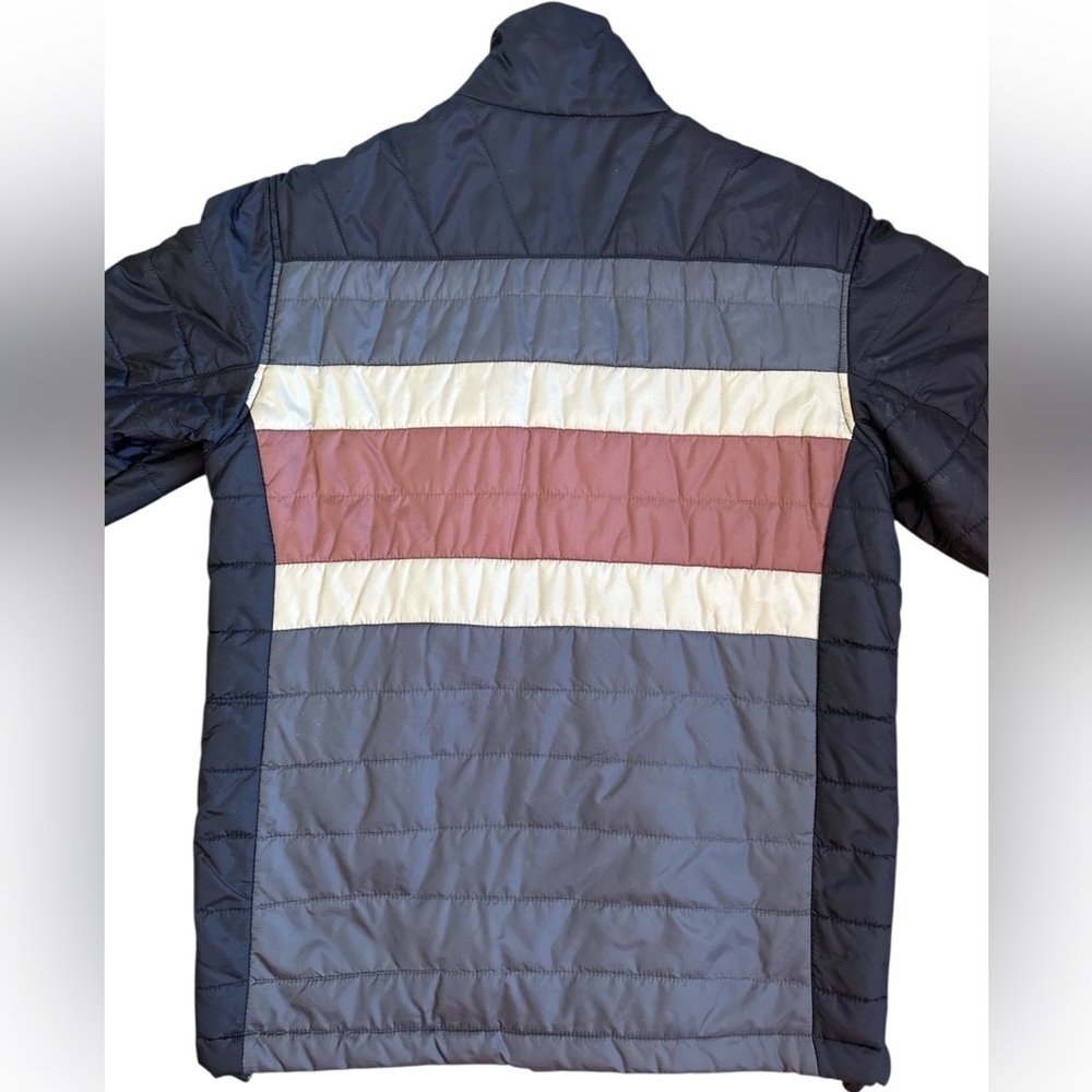 Men's HARLEY DAVIDSON puffer winter JACKET COAT black tan brown strip Logo S - Picture 3 of 7